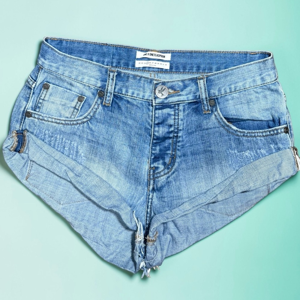 One Teaspoon Light Blue Jean Shorts